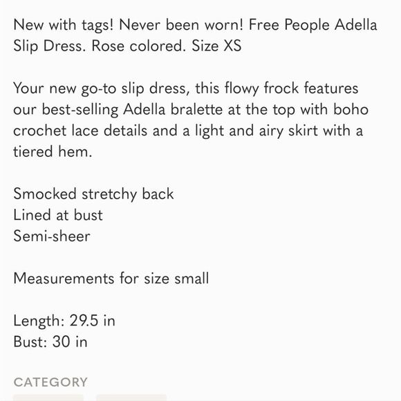 Free People Adella Slip dress in Rose NWT - Picture 8 of 8